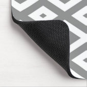 灰色と白のダイヤモンドパターン マウスパッド (コーナー)