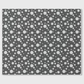 灰色と白のバレーボールパターン（の模様が）ある ラッピングペーパー (フラット)