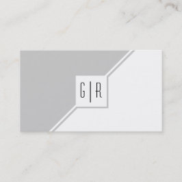 灰色と白のモノグラモダンム幾何学的 名刺