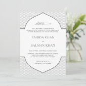 灰色と白のモロッコイスラム教結婚徒 招待状 (スタンド正面)