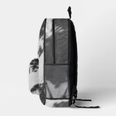 灰色と白のリアルな牛革プリントNo. 2 プリントバックパック (右)