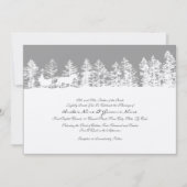 灰色と白の冬の結婚式招待状 招待状 (正面)