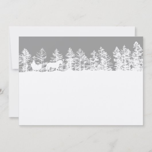 灰色と白の冬の結婚式招待状 招待状 (裏面)