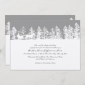 灰色と白の冬の結婚式招待状 招待状 (正面/裏面)