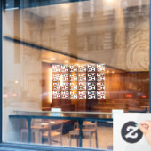 灰色と白の四角いタイル窓の固定 ウィンドウサイン (カフェ窓)