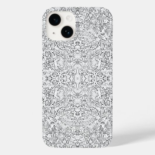 灰色と白の図形パターンiPhone 14ケース Case-Mate iPhoneケース (裏面)