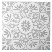 灰色と白の幾何学的セラミックタイル タイル (正面)