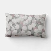 灰色と白の抽象芸術絵を描の円パターン ランバークッション (裏面)