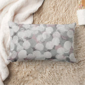 灰色と白の抽象芸術絵を描の円パターン ランバークッション (ブランケット)