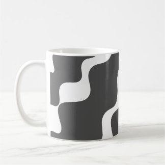 灰色と白の斜め波パターン コーヒーマグカップ