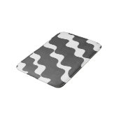 灰色と白の斜め波パターン バスマット (アングル)