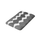 灰色と白の水平波パターン バスマット (アングル)