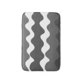 灰色と白の水平波パターン バスマット (正面縦)