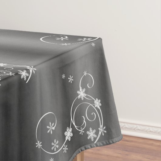 灰色と白の渦巻きクリスマス テーブルクロス (インサイチュ)