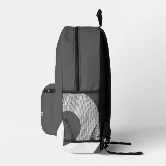 灰色と白の渦巻き プリントバックパック (右)