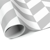 灰色と白の特大ヘリンボーン ラッピングペーパー (ロールコーナー)