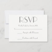 灰色と白の自分のRSVPを作成する 出欠カード (正面)
