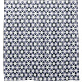 灰色と白の花柄 シャワーカーテン (正面)