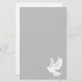 灰色と白の鳩の鳥のクラシック 便箋 (正面/裏面)