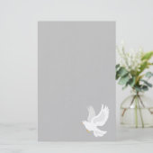 灰色と白の鳩の鳥のクラシック 便箋 (スタンド正面)