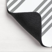 灰色と白の5つのストライプパターン マウスパッド (コーナー)