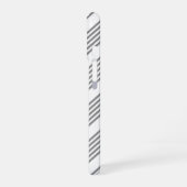 灰色と白の5つのストライプパターン iPhone 16ケース (左側面)
