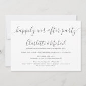 灰色と白はパーティーの後で幸結婚福 招待状 (正面)
