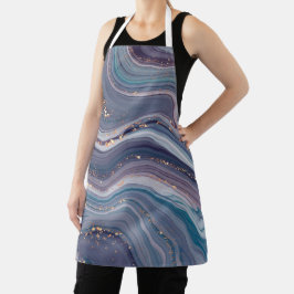 灰色と紫の液体大理石 エプロン