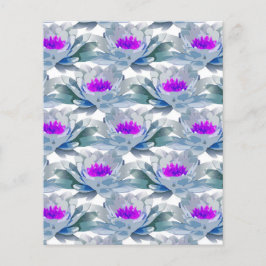 灰色と紫の花柄