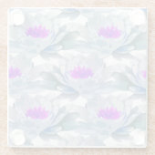 灰色と紫の花柄 ガラスコースター (裏面)