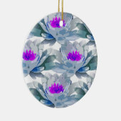 灰色と紫の花柄 セラミックオーナメント (右)