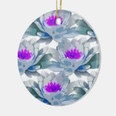 灰色と紫の花柄 セラミックオーナメント (左)