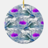 灰色と紫の花柄 セラミックオーナメント (裏面)