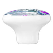 灰色と紫の花柄 セラミックノブ (側面)