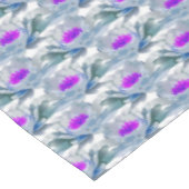 灰色と紫の花柄 テーブルクロス (アングル)