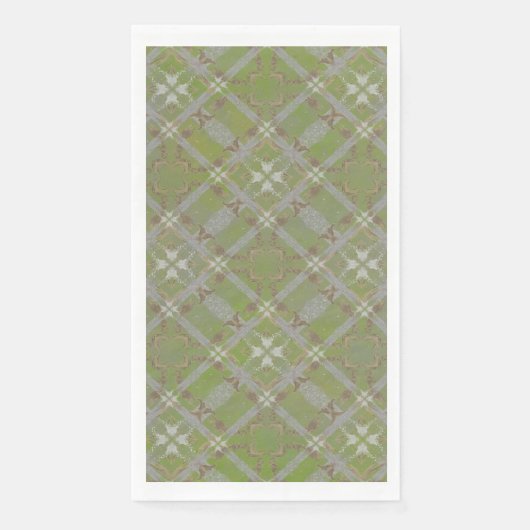 灰色と緑のタイル状スクロールダイヤモンドパターン (正面)