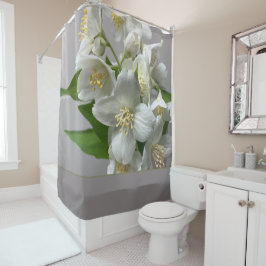 灰色と緑 シャワーカーテン