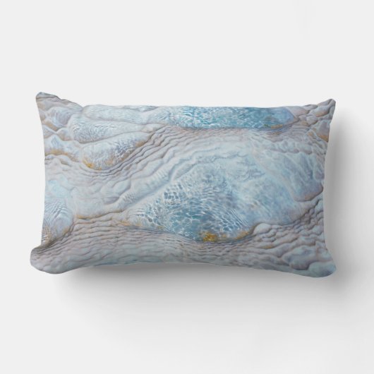 灰色と茶色の厚い動物の皮 ランバークッション (正面)