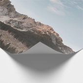 灰色と茶色の山の風景写真 ラッピングペーパー (角)