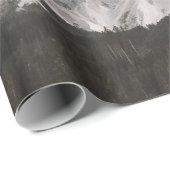 灰色と茶色の山の風景写真 ラッピングペーパー (ロールコーナー)