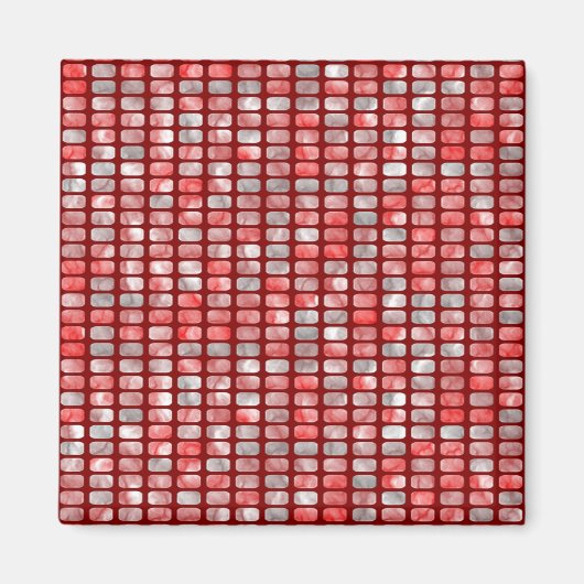 灰色と赤のブロック マグネット (正面)