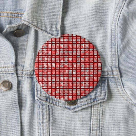灰色と赤のブロック 缶バッジ (インサイチュ)
