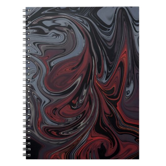 灰色と赤の抽象芸術絵画の ノートブック (正面)