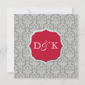 灰色と赤の結婚式招待状 招待状 (裏面)