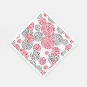 灰色と赤ヒョウの皮のプリント付き円 スタンダードランチョンナプキン (角)