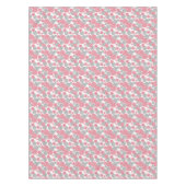 灰色と赤ヒョウの皮のプリント付き円 テーブルクロス (正面)