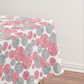灰色と赤ヒョウの皮のプリント付き円 テーブルクロス (インサイチュ)