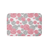 灰色と赤ヒョウの皮のプリント付き円 バスマット (正面)