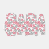 灰色と赤ヒョウの皮のプリント付き円 フェイバーボックス (折り畳みなし)