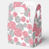 灰色と赤ヒョウの皮のプリント付き円 フェイバーボックス (オープン)